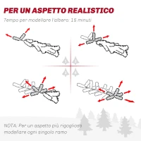 HOMCOM Albero di Natale Innevato 182.88cm con 2531 Rami Alto e Stretto con Base Pieghevole, Verde(m-7)