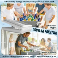 Outsunny Wózek chłodzący 56L z kółkami, otwieraczem do butelek, dolną półką, uchwytem, szary(m-6)