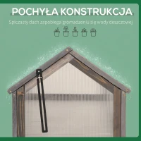 Mini szklarnia drewniana 90x52x49,5 cm, szara, wczesne siewy(m-6)