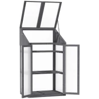 Mini szklarnia drewniana 70x50x120 cm, szare, wczesne siewy(m-7)