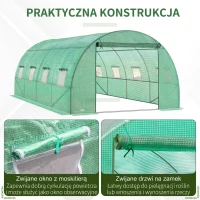 Szklarnia 5,9 x 3 x 2 m, folia, 8 okien, drzwi rolowane(m-6)