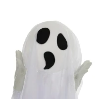 HOMCOM 60cm 23.6" Ghost Stakes Halloween Decorations, Halloween Props with Light Up Heads, for Haunted House Indoor Outdoor Decor(m-7)
