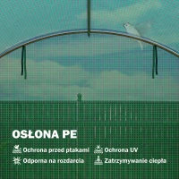 Outsunny Szklarnia foliowa ok. 4 x 3 x 2 m z rolowanymi drzwiami, 2 drzwiami na zamek błyskawiczny i 8 oknami z siatką, zielona(m-5)
