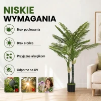 HOMCOM Sztuczna palma 150 cm – duża roślina dekoracyjna w doniczce z 16 liśćmi, idealna do salonu i na balkon, zielona(m-5)