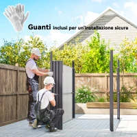 Outsunny Capanno da Giardino con Lucernario in Acrilico e Fori di Drenaggio, in Acciaio, 162x259x201 cm, Grigio Scuro(m-8)