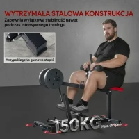 SPORTNOW Prostownik do nóg, 2 w 1 Regulowany zginacz nóg z kołkami taśmowymi i kółkami, Domowy trener nóg i ud, Sprzęt fitness do domowej siłowni(m-7)