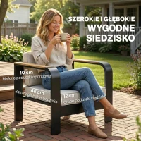Outsunny Zestaw mebli ogrodowych aluminiowych dla 4 osób, wodoodporny, głębokie siedziska z sofą, fotelami i stolikiem(m-4)