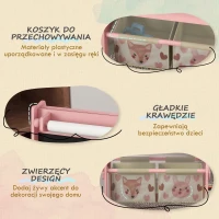 AIYAPLAY 3w1 Tablica dla dzieci z rolką papieru, kredowa, biała, z koszami na akcesoria, 54 x 46,5 x 93 cm, różowa(m-5)