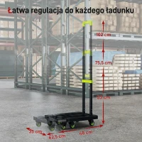 Składany wózek HOMCOM, metalowy, z regulowanym uchwytem, max. 200 kg, 102 cm, zielony(m-5)