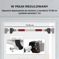 Drążek do podciągania, regulowany, czarny, montaż na drzwiach(m-4)