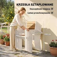 Outsunny Zestaw Mebli Ogrodowych 7-częściowy Stół z 6 Stapelowymi Krzesłami Drewnopodobne Aluminium Teak(m-6)