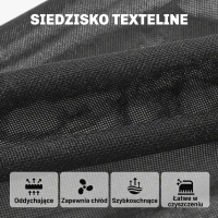 Outsunny Zestaw Mebli Ogrodowych 5-częściowy Stół ze Szklanym Blatem i 4 Oddychającymi Składanymi Krzesłami(m-6)