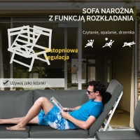 Outsunny Zestaw mebli ogrodowych 4w1, narożnik, stół kawowy, balkon(m-6)