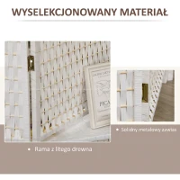 HOMCOM Parawan 4-częściowy 181 x 180 cm, Składany, z 2 półkami wykonany z drewna sosnowego i bambusa, do sypialni, biały(m-5)