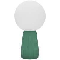 HOMCOM Lampada da Tavolo a Forma di Luna e 3 Colori con 10 Luminosità, in ABS, Ø15x28 cm, Bianco e Verde Scuro(m-1)