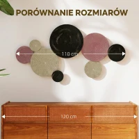 HOMCOM Dekoracja ścienna w geometrycznym stylu z unikalnym wielotarczowym designem(m-7)