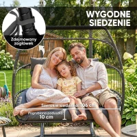 Fotel wiszący z poduszką, składany, polirattan, na zewnątrz(m-6)