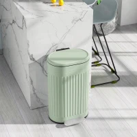 HOMCOM Kosz na Śmieci 30L Pedałowy z Pokrywą, Wyjmowanym Wewnętrznym Pojemnikiem i Systemem Soft-Close, 36,5 x 31,2 x 60,8 cm, Zielony(m-8)
