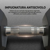 HOMCOM Manubrio 15 kg Esagonale con Impugnatura Antiscivolo, in Acciaio e Gomma, Ø15.5 x 33.6 cm, Nero(m-5)