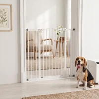 PawHut Cancelletto per Cani Estensibile con 4 Viti Regolabili, in Metallo e Plastica, 74-100x94 cm, Bianco(m-2)