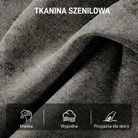 HOMCOM Obrotowy Fotel Akcentowy, Chenille, Wysokie Oparcie, Głębokie Siedzisko, Ciemnoszary(m-6)