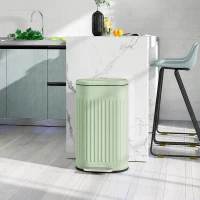HOMCOM Kosz na Śmieci 30L Pedałowy z Pokrywą, Wyjmowanym Wewnętrznym Pojemnikiem i Systemem Soft-Close, 36,5 x 31,2 x 60,8 cm, Zielony(m-2)