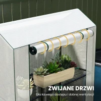 Szklarnia z półkami, rolowane drzwi, stalowa, zimowa(m-4)