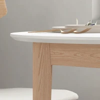 HOMCOM Stół jadalny, okrągły stół kuchenny dla 2 osób, stół jadalny w stylu wiejskim, do salonu, drewno massif, Ø75 x 76 cm, Biały(m-7)