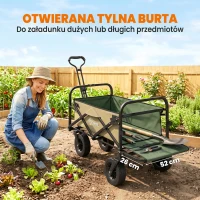 Outsunny Wózek transportowy składany, z uchwytem, Oxford, niebieski(m-6)
