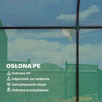 Outsunny Szklarnia Pomidorowa Foliowa z Drzwiami Rolowanymi i Oknami z Siatką 170 x 68 x 200 cm Zielona(m-4)