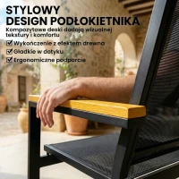 Outsunny Zestaw mebli ogrodowych Metalowy zestaw wypoczynkowy dla 4 osób z kanapą, fotelami i stolikiem 110x63,5x84 cm, czarny(m-7)