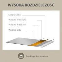 HOMCOM Asymetryczne Lustro Ścienne, 80 x 60 cm, z Ramą Drewnianą, Obróbka Antyoksydacyjna, Lustro Dekoracyjne do Łazienki, Salonu, Korytarza, Sypialni, Naturalne(m-6)