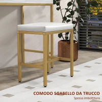 HOMCOM Mobile Toeletta con Specchio, 2 Cassetti, 5 Ripiani e Sgabello, in MDF e Truciolato, 80x40x138 cm, Bianco(m-6)