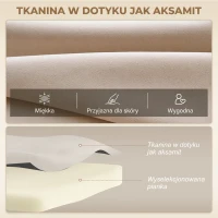 HOMCOM Sofa z funkcją spania, 2-osobowa sofa z aksamitną powłoką, funkcja spania, w zestawie 2 poduszki, aksamitny odcień, naturalny + beżowy + czarny(m-6)
