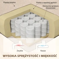 HOMCOM Elegancki fotel uszak, grubo wyściełany, z zdejmowanym pokrowcem, 74 x 87 x 102 cm, beżowy(m-5)