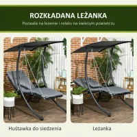 Huśtawka ogrodowa z poduszkami, regulowany daszek, stalowa(m-4)