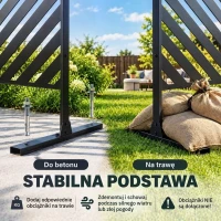 Outsunny Osłona Ogrodowa Geometria Ogrodu, Metal, 122 x 45 x 198 cm, Czarny(m-5)