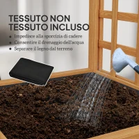 Outsunny Fioriera con Traliccio per Rampicanti con Foro di Drenaggio e Fodera, in Legno, 40x40x120 cm, Marrone(m-6)
