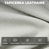 HOMCOM 2-osobowa sofa, 146 cm modułowa sofa z ekoskóry z szerokim i głębokim siedziskiem, grubymi poduszkami, łatwy montaż, Szara(m-7)