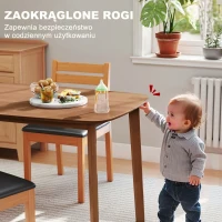 HOMCOM 150 cm Rectangular Dining Table, Rustic Kitchen Table with Solid Wood Frame and Large Tabletop for Dining Room, Living Room, Home Office, Light Brown(m-6)