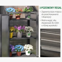 Mini szklarnia drewniana 70x50x120 cm, szare, wczesne siewy(m-5)