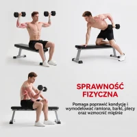 HOMCOM Hantle z teksturowanym uchwytem, żeliwne, 2 x 20kg do domu, siłowni, treningu siłowego(m-7)