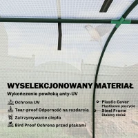 Outsunny Tunel foliowy, 3 okna z zamkiem błyskawicznym, stalowy stelaż, wytrzymała plandeka, 295 x 100 x 80 cm, Biały(m-4)