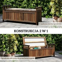 Ławka ogrodowa 2-osobowa, drewniana, wodoodporna, z schowkiem(m-4)