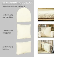 Fotel rattanowy z poduszką, metalowa konstrukcja, ogrodowy(m-6)