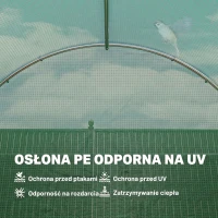 Outsunny Szklarnia 3 x 2 x 2 m tunel foliowy z zamykanymi drzwiami na zawiasach, 6 zwijanych okien z siatką, wspornikami(m-6)