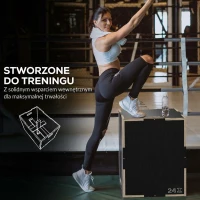 SPORTNOW Plyo-Box/Sprungbox, solidna, 61 x 51 x 41 cm, czarny, uchwyt 10x3,5 cm, do 120 kg(m-6)