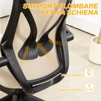 HOMCOM Sedia da Ufficio con Braccioli Ribaltabili, Altezza Regolabile e Schienale Inclinabile, Beige(m-7)
