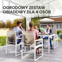 Outsunny 5 Piece Garden Furniture Set with 4 Armchairs and Tempered Glass Table Top, for Deck, Balcony(m-4)