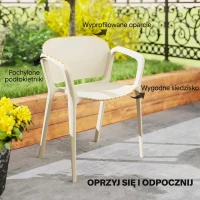 Outsunny Zestaw 4 krzeseł ogrodowych, plastikowe, odporne na warunki atmosferyczne(m-7)